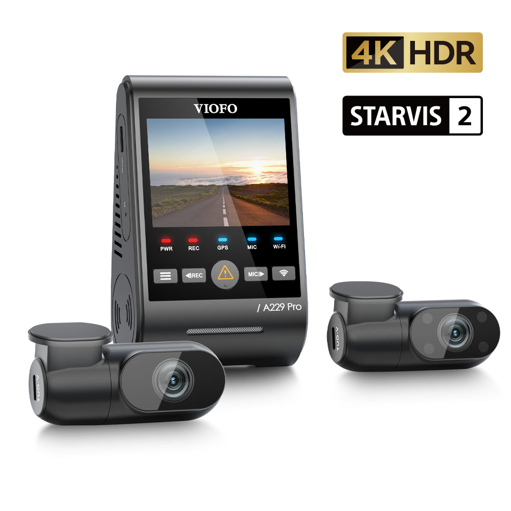 VIOFO A229 PRO 3CH 4K Dash Camera Front + Rear + Interior