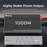 Renogy 1000W 12V to 230V/240V Pure Sine Wave Inverter with UPS Function