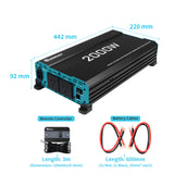 Renogy 2000W 12V to 230V/240V Pure Sine Wave Inverter with UPS Function