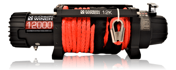 24 VOLT Carbon 12K 12000lb Electric winch with synthetic rope