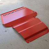 Mitsubishi Pajero Sport QE QF Red 4mm Steel Bash Plates 2015 on
