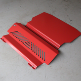 Mitsubishi Pajero Gen 3/4 Red Mild Steel Bash Plate Set 2000-2021