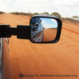 MSA Towing Mirror for Mitsubishi Triton (2015 on) - Electric + Black Indicators + Blind Spot Monitoring- (1 wire with BSM)