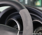 Versatile Carbon Fiber-Textured Steering Wheel Cover