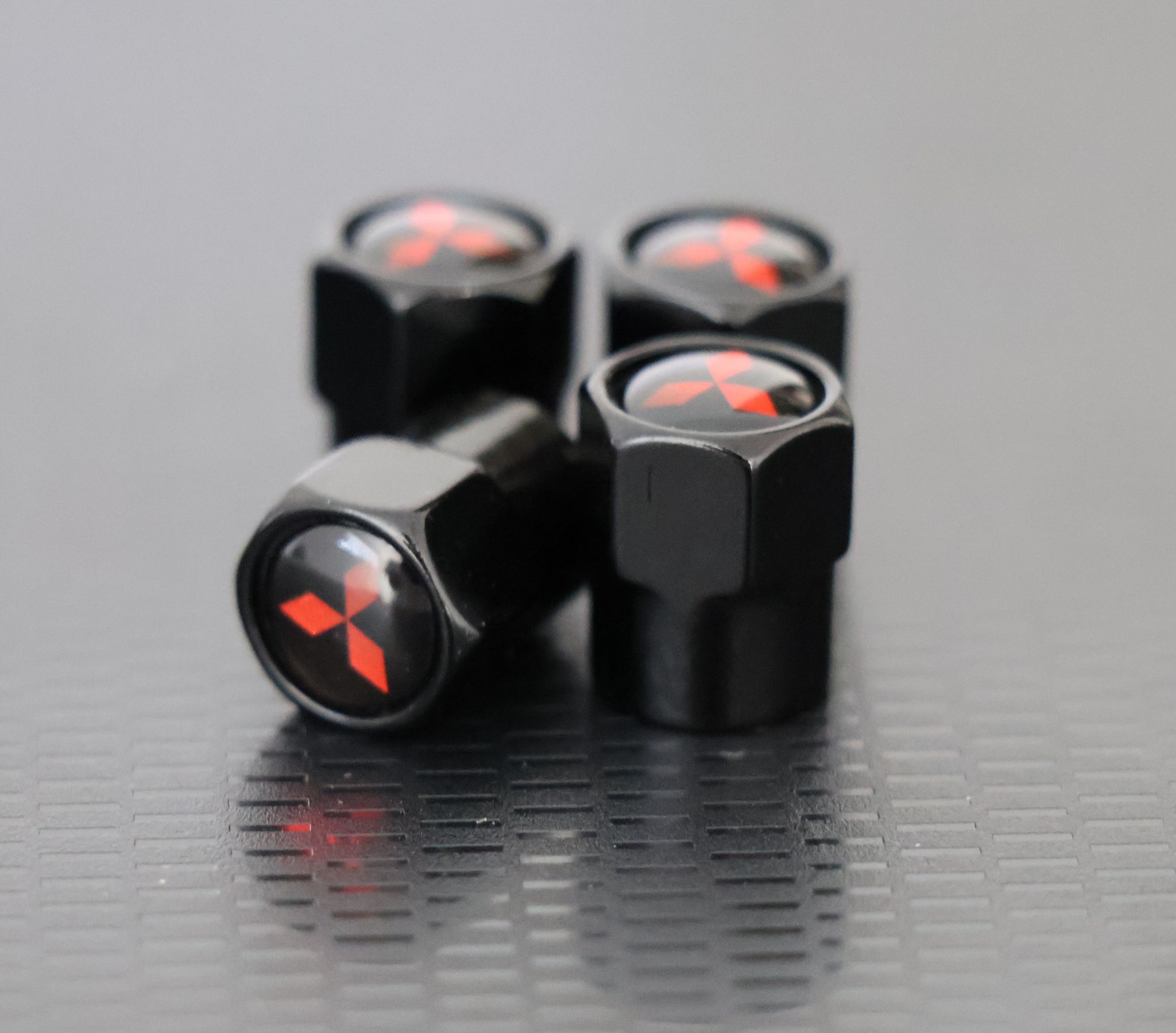 Mitsubishi Black Aluminium Wheel Valve Caps