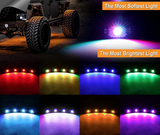 RGB LED Rock Light Set + Bluetooth Controller