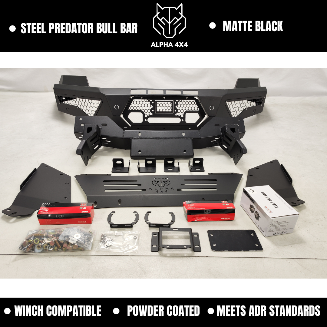 Alpha 4WD Predator Steel Bull Bar for Ford Ranger 2015 - 2022 PX 2 3